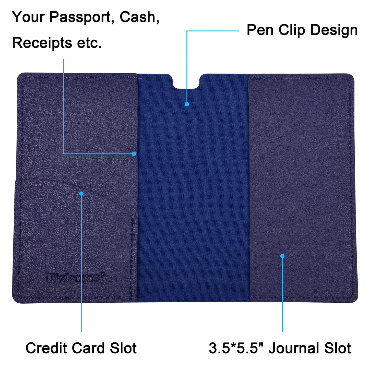 PU Leather Journal Cover 2 Pack for 3.5" x 5.5" Notebooks - Blue-CentralDepot247