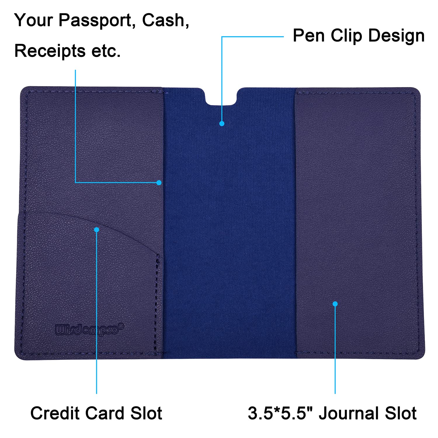 PU Leather Journal Cover 2 Pack for 3.5" x 5.5" Notebooks - Blue-CentralDepot247