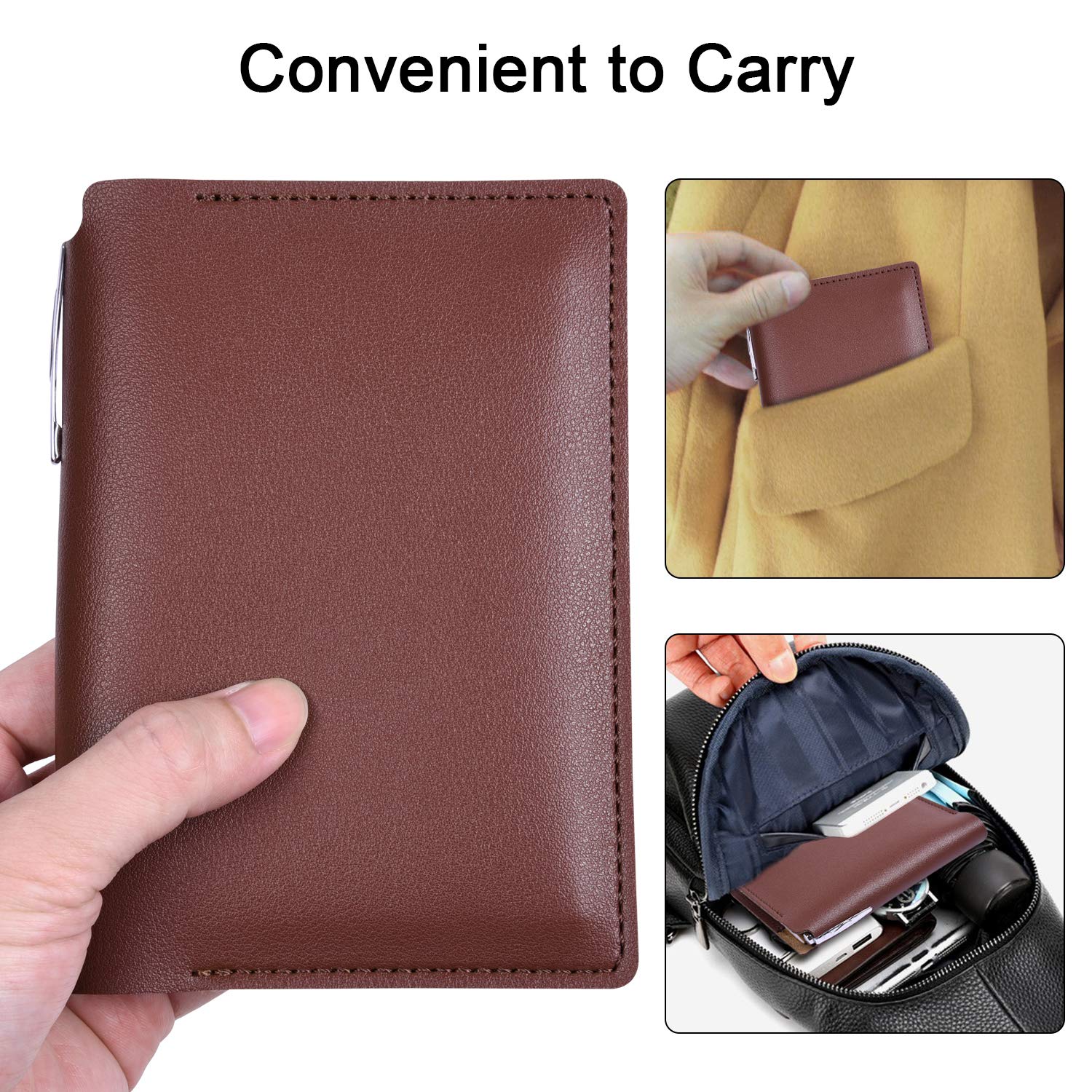 PU Leather Journal Cover 2 Pack for 3.5" x 5.5" Notebooks - Blue-CentralDepot247