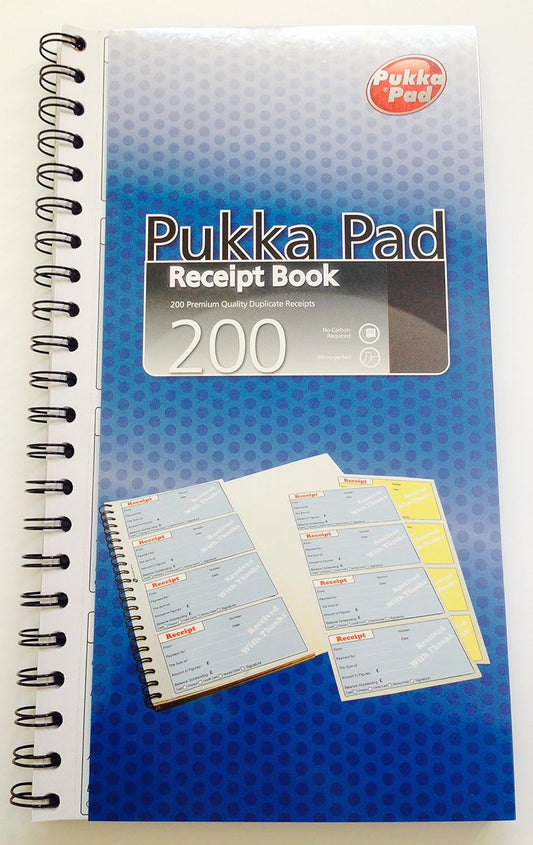 Wirobound Duplicate Receipt Book with 200 Carbonless Sheets-CentralDepot247