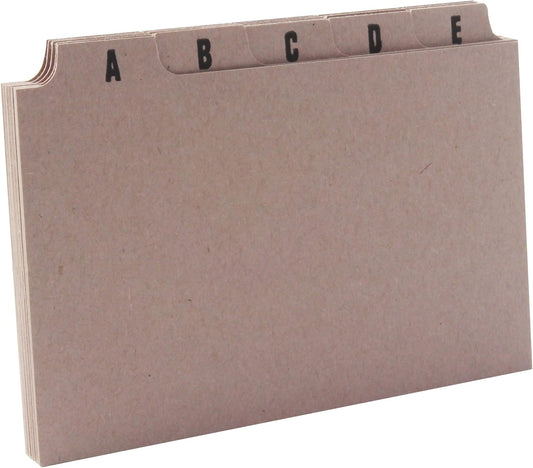 Q-Connect Guide Card 5x3 Inch A-Z Buff (Pack of 25)