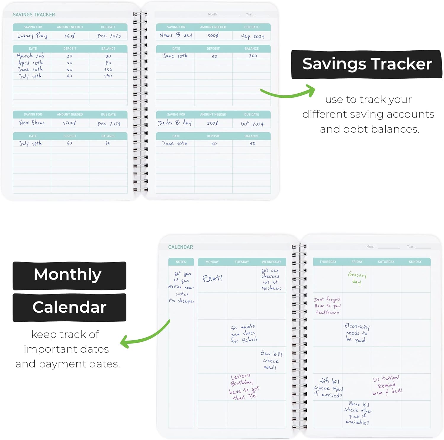 Undated Budget Planner & Expense Tracker Notebook-CentralDepot247