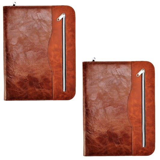 Soft Touch Conference Folder Portfolio A4 with Calculator - Brown-CentralDepot247