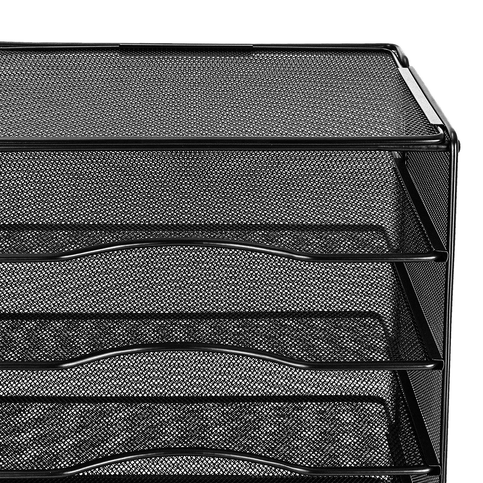 Rectangular Stackable Office Letter Trays - Pack of 2, Black-CentralDepot247